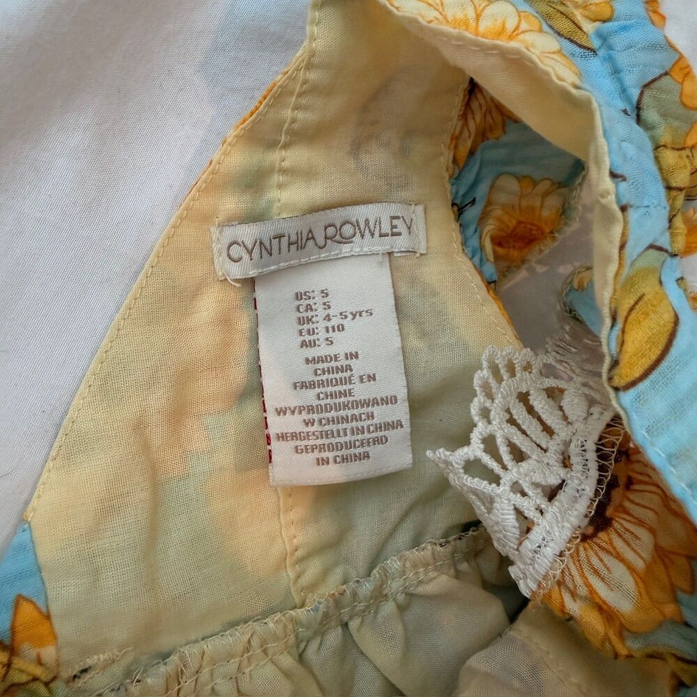 Cynthia Rowley Sunflower Print Dress with Lace Trim - Picture 6 of 7